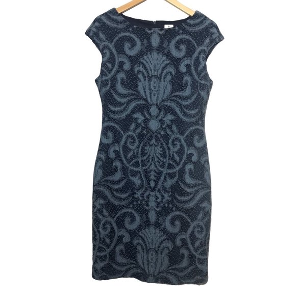 Julia Jordan Blue Crochet Lace Sheath Dress Cap Sleeve Women’s Size 8 - Picture 2 of 9